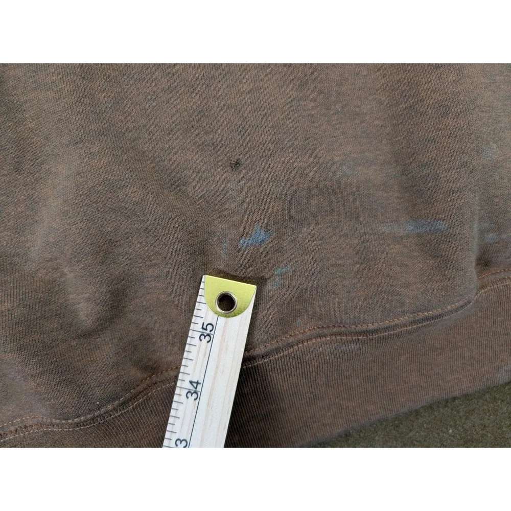 Carhartt Hoodie Mens XXL Brown Fleece Pullover Sweatshirt Kangaroo Pocket Faded‎